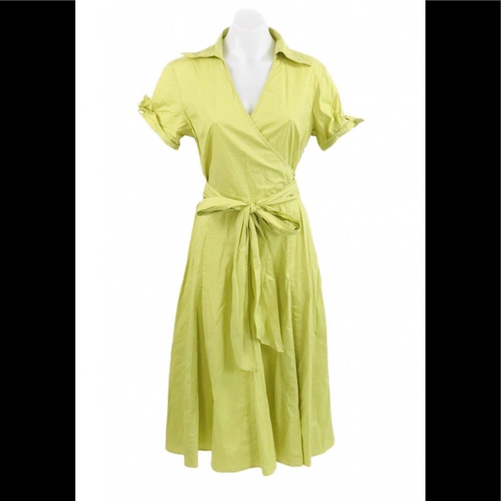 Sandro Women’s Yellow V-Neck Cap Sleeved Dress.